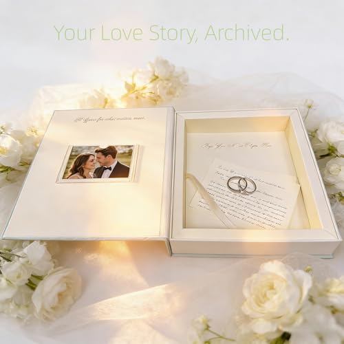 Lovemend Elegant Book-Style Memory Box for Keepsakes - Decorative Storage for Love Letters, Photos, Jewelry | Artisan Pape...