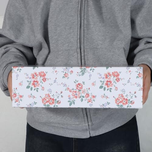 LFBOX Floral Gift Box with Magnetic Lids 13.8x8.3x4.4 in, Large Bridesmaid Proposal Boxes, Rectangle Wedding Decorative St...