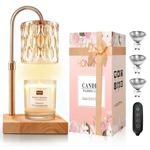 Honvinor Candle Warmer Lamp, Candle Warmer Light with Timer & Dimmer, Candle Warmer Lamp Adjustable Height, Compatible wit...