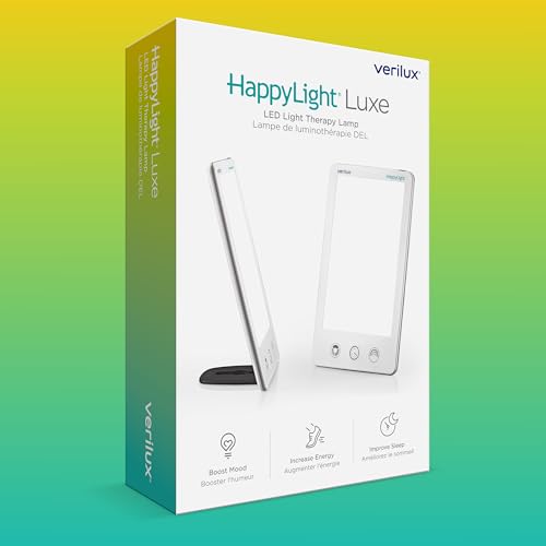 Verilux HappyLight Luxe - Light Therapy Lamp with 10,000 Lux, UV-Free, LED Bright White Light with Adjustable Brightness, ...