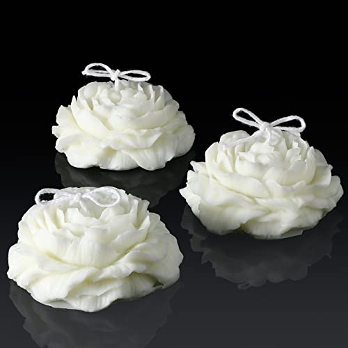 Roowest 3 Pcs Flower Shape Trendy Candles Floral Shaped Aesthetic Candle Soy Wax Handmade Minimalism Decorative for Home S...