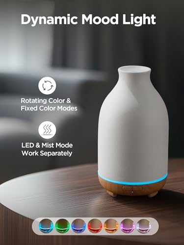 InnoGear Essential Oil Diffuser, 150ml Ceramic Stone Diffuser Handcrafted Aromatherapy Diffusers Ultrasonic Cool Mist Humi...