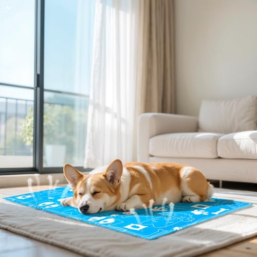 Ownpets Dog Cooling Mat, Large 39"x 23" Instant Cooling Pet Pad, Thickened Portable Pet Cool Pad for Dogs and Cats, Leakpr...