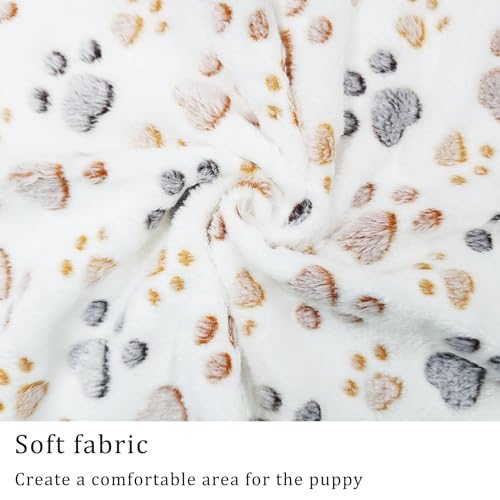 1 Pack 3 Blankets Super Soft Fluffy Premium Fleece Pet Blanket Flannel Paw Printed Throw for Dog Puppy Cat (Small 23x16'',...