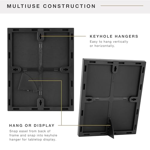 MCS Format 8x10 Picture Frame Black, Vertical & Horizontal Wall Hanging Picture Frame for Photos & Art Prints (6-Pack)