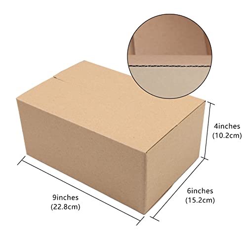 SEJOVAZE 9x6x4 Inch 25 Pack Small Shipping Boxes, Kraft Corrugated Cardboard Boxes Mailer For Small Business Packaging Mailer