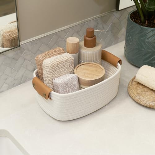 Beautiful Storage Basket Set of 3 - Sturdy Jute Rope Baskets for Shelves Are Perfect for Organizing Your Home - Quality St...