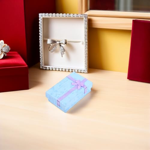 LOGOFUN 12PCS Bow Gift Box Jewelry Packaging Case with Ribbon for Present Storage Christmas Wedding Birthday Party Favor -...