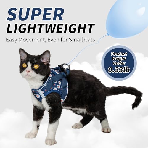 Arblina Soft Mesh Cat Harness and Leash Set for Walking,Escape Proof No Choke Step in Kitten Vest Harness,Reflective Ajust...