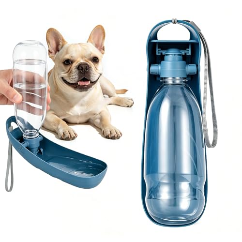 Billionchains Dog Water Bottle, 550ML Large Capacity Leak-Proof Portable Pet Water Dispenser with Carrying Lanyard, Ideal ...
