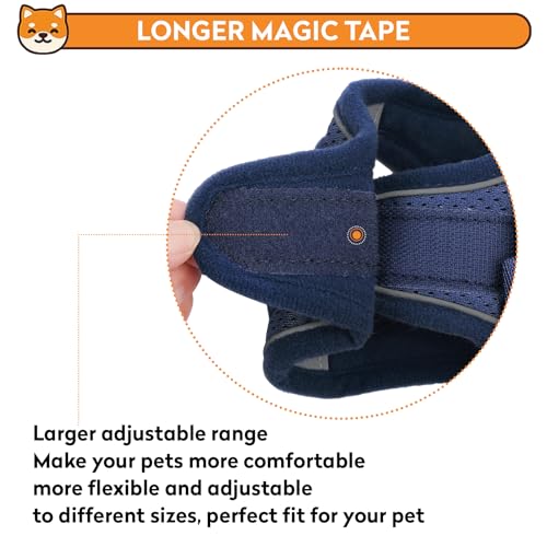 PWOD Dog Harness with Leash Set, No-Pull Step-in Reflective Pet Harness with 1 Leash Clips, Adjustable Soft Padded Easy Wa...