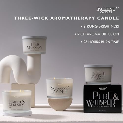 Scented Candles for Home - Large 3 Wick Jar Candles - Natural Soy Wax Candles Gifts for Women & Men - Aromatherapy Aesthet...