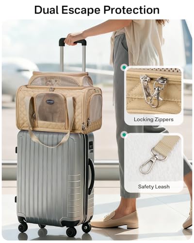 CarryTip Cat Carrier Airline Approved 17x11x9.5 Inches, Top Expandable Soft Sided Pet Travel Carrier for Cats & Small Dog...
