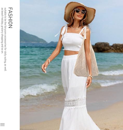 Stizimn Crochet Mesh Beach Tote Shoulder Handbags Hobo Summer Aesthetic Women's Bag