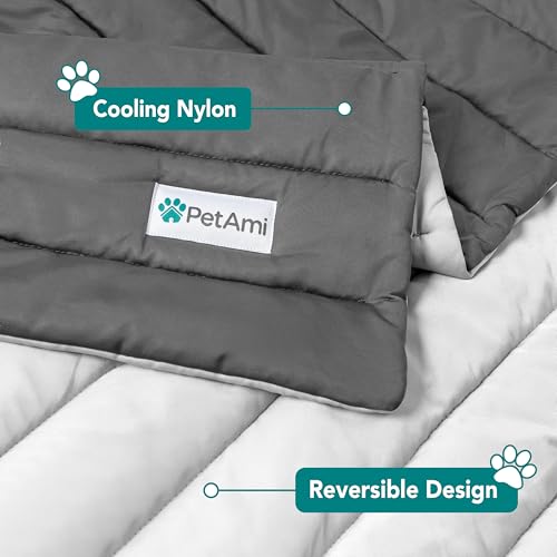 PetAmi Cooling Mat for Dog, Premium Pet Cooling Blanket for Crate Kennel, Indoor Cat Cool Sleeping Pad, Q-MAX Cold Sofa Co...