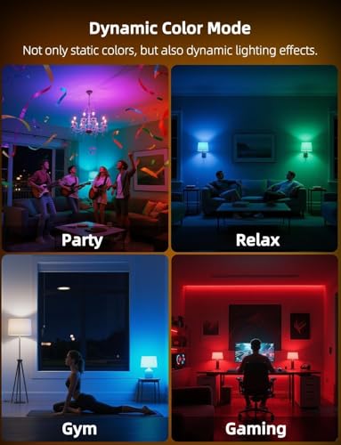 HEKEE E12 LED Candelabra Light Bulbs, Color Changing Candle, C37 B11 40W Incandescent Equivalent, 450 Lumen, RGB + 2700K W...