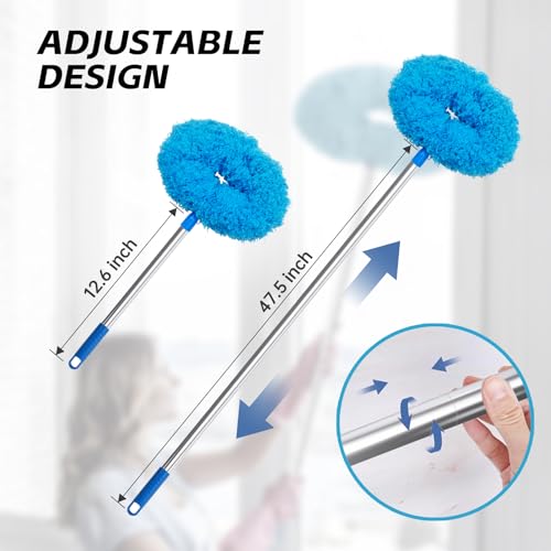DRQ Ceiling Fan Cleaner Duster, Reusable Microfiber Duster with Extension Pole, 13 to 48 Inch Fan Blade Cleaner, Removable...