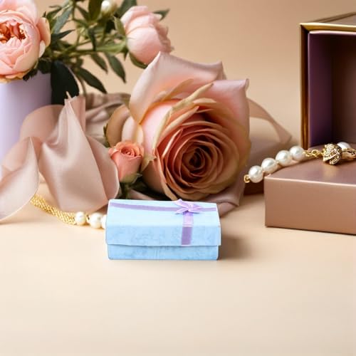 LOGOFUN 12PCS Bow Gift Box Jewelry Packaging Case with Ribbon for Present Storage Christmas Wedding Birthday Party Favor -...