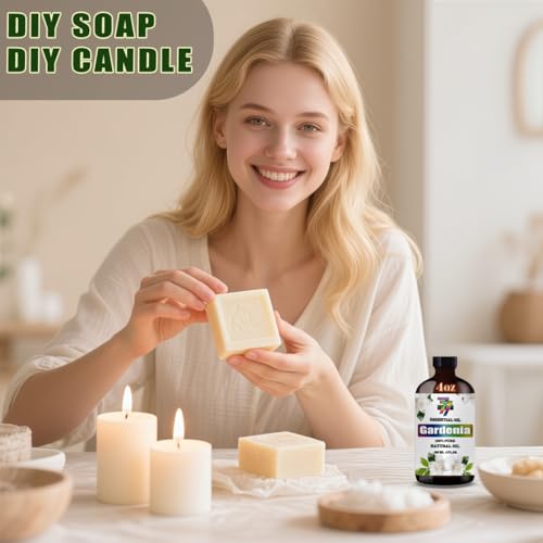 Gardenia Essential Oil - GV77ZF Gardenia Oils for Diffusers, Humidifiers, DIY Candles, Soap, Cleaning, Home, Office, Yoga,...