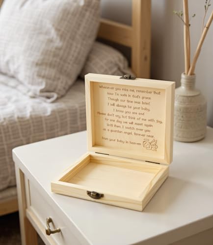 Miscarriage Memorial Box - Baby Keepsake Box for Mothers Parents, Pregnancy/Infant Loss Angel Baby Memory Loss of Baby Sym...