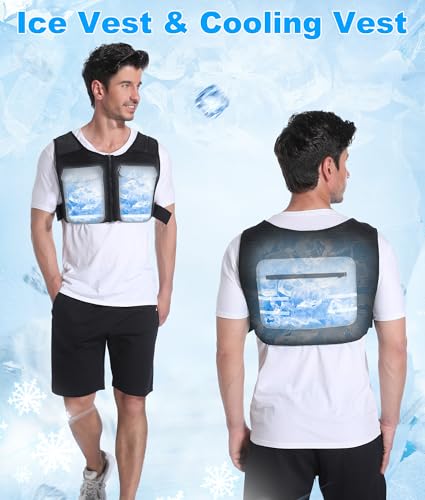 Foiueyga Cooling Vest for Men & Women - Ice Vest with 15pcs Ice Packs Short Cooling Jacket for Hot Weather Summer Work Spo...