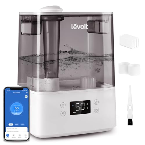 LEVOIT Humidifiers for Bedroom Large Room Home, (6L) Cool Mist Top Fill Essential Oil Diffuser for Baby & Plants, Smart Ap...