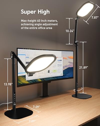 LitONES Led Desk Lamps for Home Office with Base, Tall Desk Lamp with 50 Light Modes & Memory and Timer Func Computer Ligh...