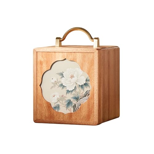 KAOTGOT Wooden Jewelry Box for Women Walnut Wooden Jewelry Box with handle 4-Tier Jewelry Organizer for Rings, Necklaces