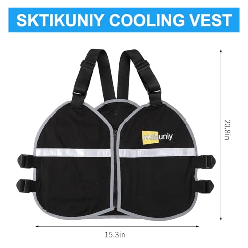 sktikuniy Cooling Vest for Men & Women with 8 Reusable Ice Packs, Lightweight Adjustable Breathable Design with Reflective...