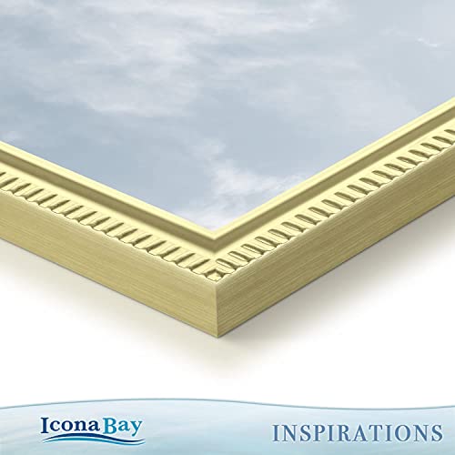 Icona Bay 8x10 Gold Picture Frame Beautifully Detailed Molding, Contemporary Picture Frame Set, Wall Mount or Table Top, I...