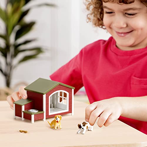 Terra by Battat – 5 Pieces Dog House Playset with Toy Dog Figurines – Durable & Realistic Animal Figures for Toddlers – Ed...