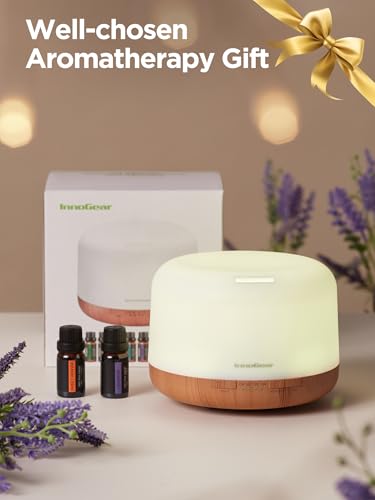 InnoGear Aromatherapy Diffuser & 10 Essential Oils Set, 500ml Essential Oil Diffuser with Remote Control Mother's Gift Ult...