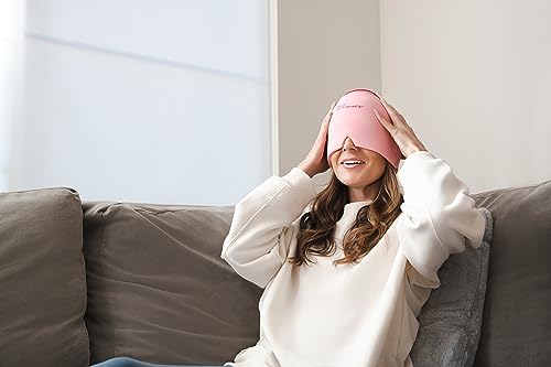 TheraICE Headache Relief Cap, Migraine Ice Pack Mask Products, Women Cooling Gel Hat, Face Cold Compress Head Wrap for Her...