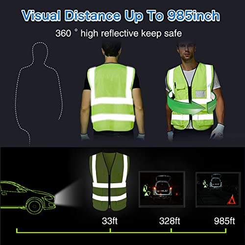 PANGTIKU Cooling Vest with 20pcs Gel Ice Pack - Ice Safety Vest for Men Women High Visibility Reflective for Hot Weather Work