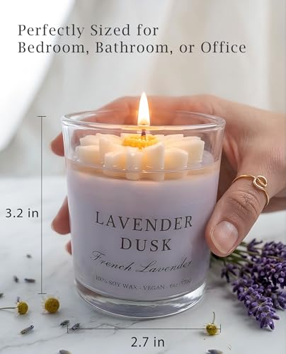Scented Candles Gift Set for Women, 4 Pack Soy Candles for Home with Unique Floral Design, Relaxing Aromatherapy Candles f...