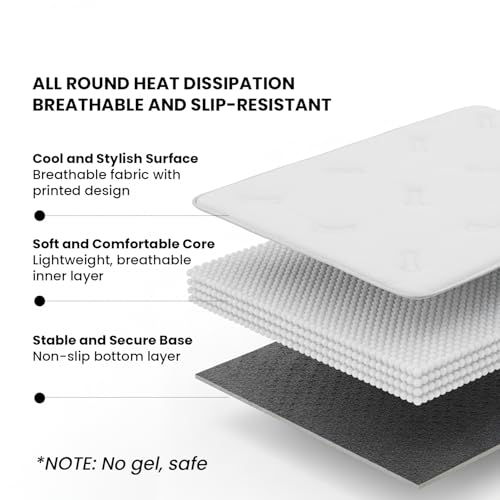 DORMORA Self Cooling Mat for Dogs & Cats, 35x23 Soft Breathable Cold Crate Pad for Pet, Portable Washable Kennel Bed for O...