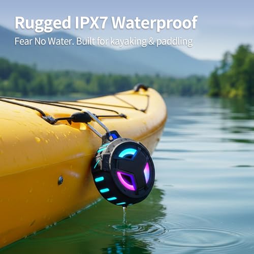 EBODA Bluetooth Shower Speaker, Portable Bluetooth Speakers, IP67 Waterproof Wireless Speaker with LED Light, Floating, 20...