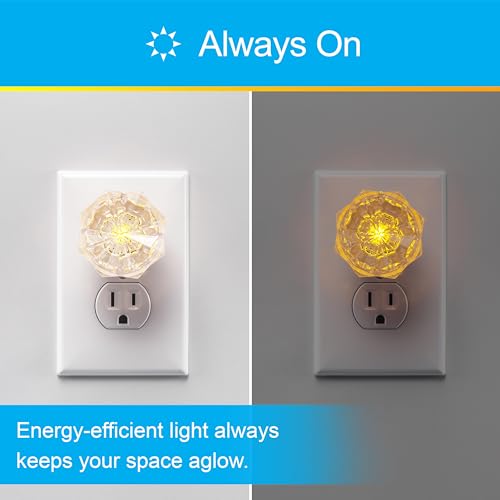 GE SleepLite Jewel LED Night Light, Plug-in, Always on, Amber, UL-Certified, Energy Efficient, Ideal Nightlight for Bedroo...