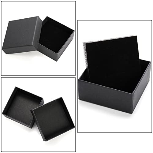 Fasmov Kraft Jewelry Boxes, 36 Pack 2.95 x 2.95 x 1.37 Inch Square Cardboard Jewelry Gift Box Necklace Ring Earring Kraft ...