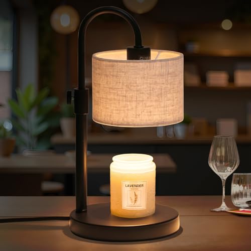 FINCMY Candle Warmer Lamp with Timer, Dimmable Candle Wax Warmer Candle Lamp Warmer with 2 Bulbs, House Warming Gifts Birt...