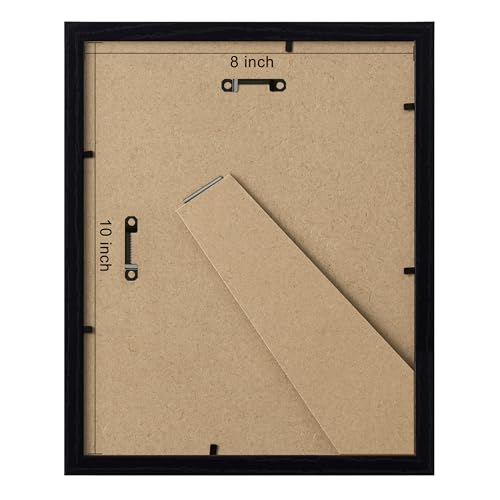 eletecpro 8x10 Picture Frames Set of 10 with Clear Acrylic Cover, Gallery Wall Decor, Displays 5x7 Photos with Mat or 8x10...