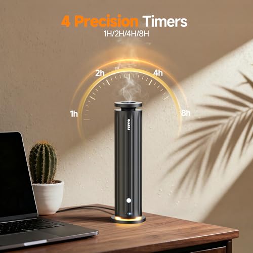 FEPPO Waterless Diffuser, Essential Oil Diffuser for Home Hotel Office – Cold Air Aroma Diffuser Starter Kit with 5×20mL H...