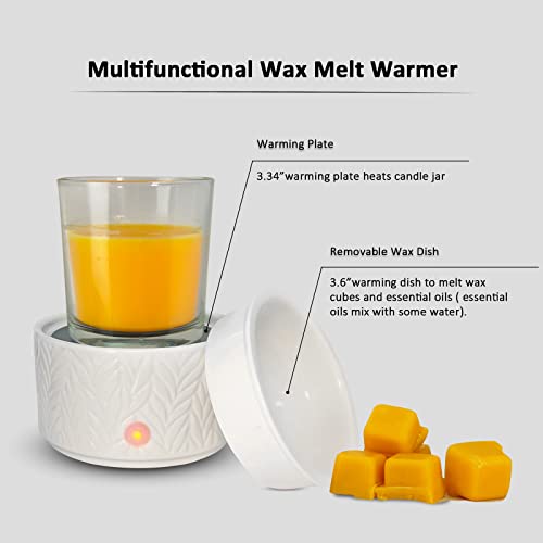 EQUSUPRO Wax Melt Warmer for Scented Wax Melts 3-in-1 Electric Ceramic Candle Wax Warmer Burner Fragrance Wax Melter for H...