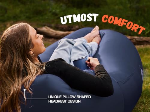 WEKAPO Inflatable Couch Air Lounger Chair - Camping & Beach Accessories, Portable Blow up Sofa for Hiking, Lawn, Indoor/Ou...