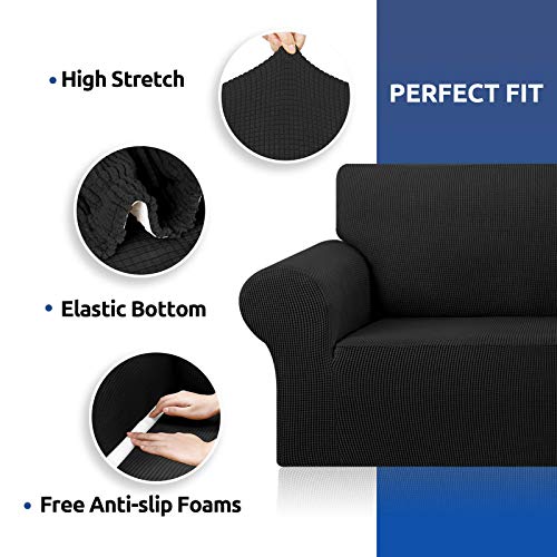 KEKUOU Stretch Sofa Cover Slipcover ，Couch Covers for 3 Cushion Couch Sofa pet Friendly (78"-94") Furniture Protector Sofa...