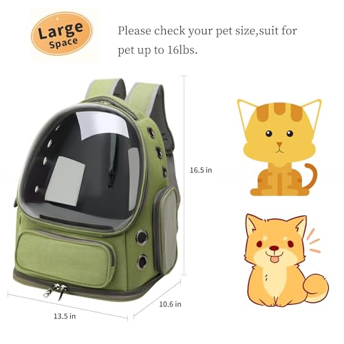 Cat Bubble Backpack,Breathable Cat Backpack Carrier Large Space Pet Travel Carrier for Kitty Small Dogs up to 15lbs,Transp...