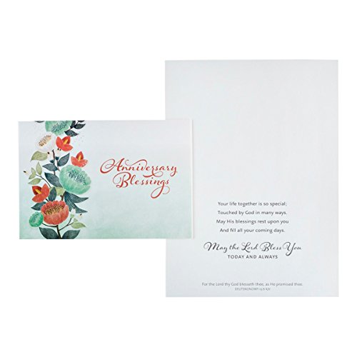 DaySpring - Anniversary - Celebrating Your Anniversary - 4 Design Assortment with Scripture - 12 Boxed Floral Cards and En...