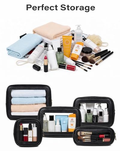 5Pcs Diaper Bag Organizer Pouch Set, Waterproof Travel Clear Makeup Bag Set for Women Small Toiletry Bag Travel Packing Or...