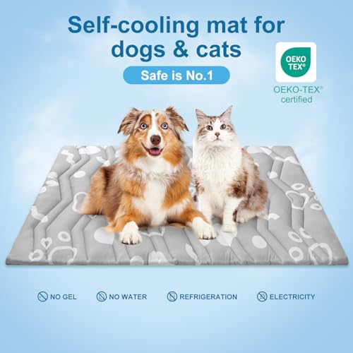 BEAUTYZOO Upgrade Dog Cooling Mat Extra Large, Reversible Self-Cooling Mat for Dogs, Thicken Pet Ice Cool Pad Blanket for ...
