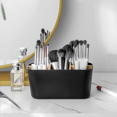 Toothbrush Holders for Bathrooms, Bamboo Tooth Brush Holder with 5 Slots Bathroom Vanity Organizer Countertop for Electric...